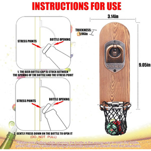 Práctico abridor de botellas magnético de madera y Metal para colgar en la <span class=keywords><strong>pared</strong></span> <span class=keywords><strong>sacacorchos</strong></span> para cocina abridor de cerveza personalizable magnético - Product Image 2