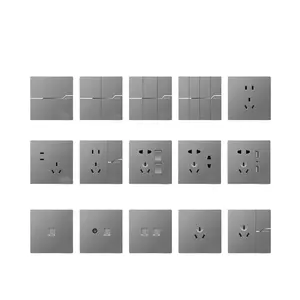 Factory Direct 13A 86*86mm size big panel double 3 pin socket with usb wall switch and socket