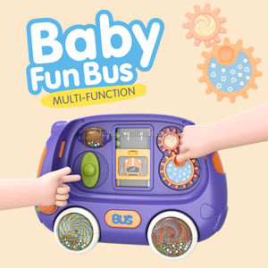 Jouet musical multifonctionnel en plastique à manivelle pour bébé, bus de dessin animé éducatif pour l'éveil des enfants, Lucky Toys - Product Image 1