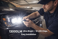 Nouveau phare LED de voiture haute puissance 80W stable 24V 13000LM 12 puces double refroidissement en cuivre pour plusieurs modèles de véhicules