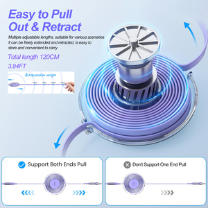 100W Câble de données télescopique trois-en-un à charge super rapide pour banque d'alimentation et téléphone Type-C 5A Câble de charge un à trois - Product Image 3