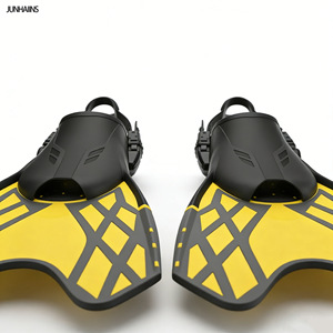 Junhainese Swimming Fins Black Yellow Silicone Anti Slip Diving Equipment For Adults And Children - Product Image 3