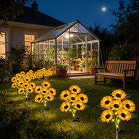 Lampe solaire décorative LED étanche en forme de tournesol pour jardin, pelouse, allée et aménagement paysager