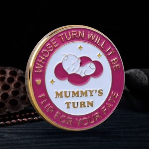 Monedas para padres novatos al por mayor, monedas de metal dorado y plateado para bebés, monedas de mamá y papá de esmalte suave - Product Image 4