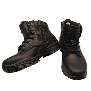 Bottes tactiques en cuir noir DSF50, imperméables, pour toutes les saisons, usage extérieur - Product Image 1