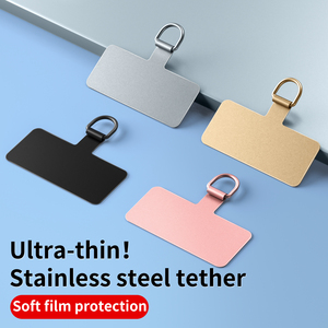 Phổ thép không gỉ chống mất Clip dây buộc với D-Ring điện thoại di động Tether Tab trong hình dạng dây biểu tượng tùy chỉnh điện thoại vá - Product Image 6