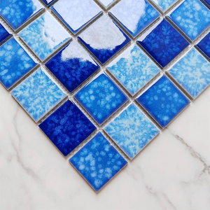 Piastrelle per pavimento a mosaico in vetro di cristallo blu piastrelle per bagno piscina mosaico di vetro cristallo stampato mosaico in marmo mosaico in ceramica - Product Image 5