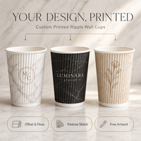 Gobelets en carton ondulé à motif marbre avec isolation et impression de logo personnalisée pour les cafés haut de gamme