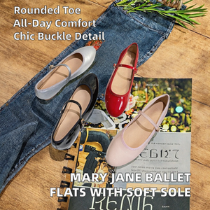 Nuevos Zapatos de Mujer Coreanos Estilo Mary Jane, con Punta Redonda, Correa en T, Parte Superior de Microfibra, Suela Suave de Una Sola Capa, para Verano - Product Image 2