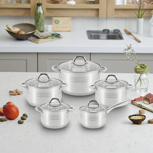Ensemble de cuisine haut de gamme avec logo personnalisé, batterie de cuisine moderne antiadhésive en acier inoxydable pour cuisinière à gaz domestique - Product Image 4