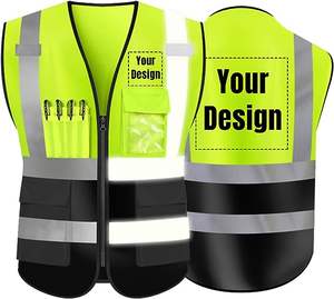 Gilet <span class=keywords><strong>de</strong></span> sécurité réfléchissant haute visibilité pour électricien, <span class=keywords><strong>veste</strong></span> <span class=keywords><strong>de</strong></span> <span class=keywords><strong>chantier</strong></span> avec logo personnalisé et plusieurs poches - Product Image 1