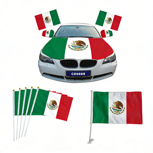 Funda para Capó de Coche Personalizada con la Bandera de México, Impresión Digital 3x5, 90x150 cm, Tejido Satinado Elástico - Product Image 3