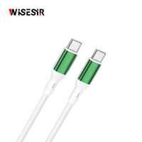 Câble de charge rapide USB Type-C en alliage d'aluminium WISESIR avec logo personnalisé, charge rapide PD 60W, pour iPhone, ordinateur, appareil photo