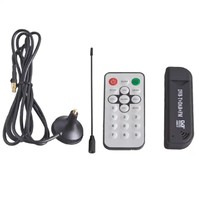 Récepteur TV DVB-T noir, radio DAB+ FM avec dongle RTL-SDR, tuner TV numérique USB pour ordinateur portable