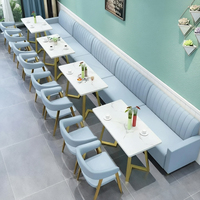 Mobilier de restauration complet sur mesure pour café, canapé confortable avec table et chaises pour salon, bistro, fast-food
