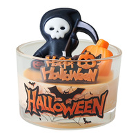 Bougie parfumée en cire de soja pour Halloween, faite à la main, dans un verre, décoration d'ambiance effrayante, ornement, cadeau de fête pour la décoration de la maison