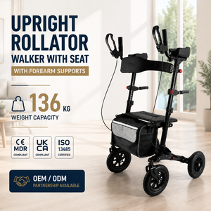 Andador <span class=keywords><strong>con</strong></span> Ruedas y Asientos Acolchados <span class=keywords><strong>con</strong></span> Soporte <span class=keywords><strong>para</strong></span> Antebrazos <span class=keywords><strong>para</strong></span> el Cuidado en el Hogar <span class=keywords><strong>de</strong></span> Personas Mayores, <span class=keywords><strong>para</strong></span> Caminatas Diarias - Product Image 1
