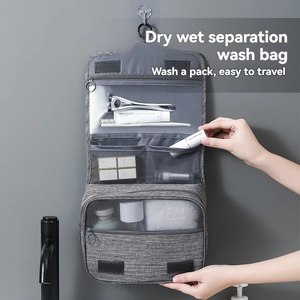 Foldable <b>Toiletry</b> Bag Organizer Hanging <b>Storage</b> Bag Bathroom Makeup Bag Case Travel Dry and Wet Separation Cosmetic - Product Image 3