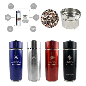 Wholesale health nano energy alkaline water flask pH9.5+ stainless steel alkaline hydrogen thermos water bottle