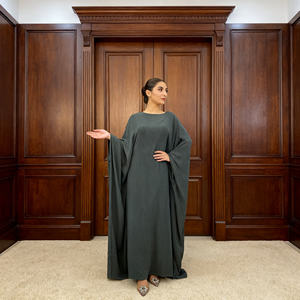 Abaya moderne en polyester uni, tendance, pour femmes musulmanes, sur mesure, vente en gros auprès d'un fournisseur chinois - Product Image 3