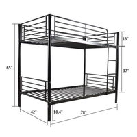Lit superposé populaire à deux étages en métal, vente directe d'usine, neuf pour adultes, meubles de maison, meubles de chambre à coucher, fer pliable moderne