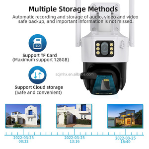 6MPデュアルレンズワイヤレスWiFi CCTV弾丸カメラ2K ICSee PTZ CMOSセンサー内蔵マイクとサイレン - Product Image 5