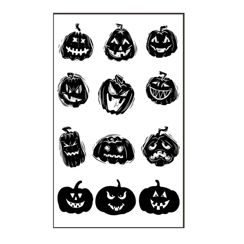 Waterproof Horror Eyes Pumpkin Black and White halloween decorations face tattoo sticker