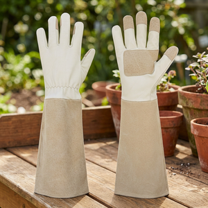 Gants de jardinage en cuir respirants anti-épines, ambidextres, pour la taille des roses - Product Image 2