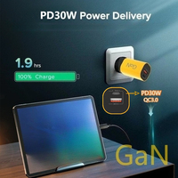 Charger USB PD PPS QC3.0 Grosir 30w Gan Charger USB C Fast Charger 2 Port Gan Charger Charger Laptop Charger HP