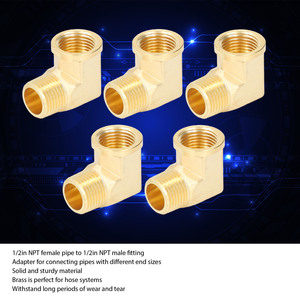 Brass 90 Degree Elbow Fitting 1/8 NPT Threaded Connector For Water Air Pipes Plumbing HVAC Use - Product Image 2