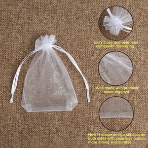 Hot Sale White Jewelry Packaging High Quality <b>Transparent</b> Organza Mesh Gift Drawstring <b>Bag</b> - Product Image 4