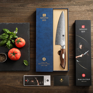 Dao đầu bếp XINZUO bán chạy, 110 lớp thép Damascus lõi kép, dao thái bếp sắc bén, cán gỗ sắt sa mạc, thiết kế tùy chỉnh - Product Image 5