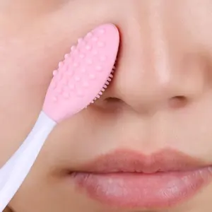 Brosse double face en silicone pour enlever les points noirs, brosse exfoliante pour nettoyer le nez et les lèvres, 1 pièce