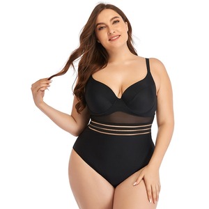 Bañador de cintura alta con logotipo personalizado para mujer, ropa de playa unicolor, traje de baño Sexy deportivo de una pieza de talla grande - Product Image 2