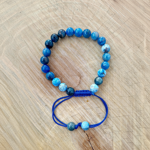 Pulsera de Apatita Azul Certificada, Calidad Original A1, Pulseras de Cristal de Apatita Azul de 8mm - Product Image 1