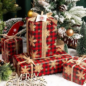 Maypluss Christmas Wrapping Paper Roll 17 Inch X 33 Feet Red Buffalo Plaid Snowflake Gift <b>Wrap</b> Recyclable - Product Image 4