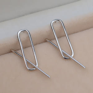 Accessoires pour boucles d'oreilles DIY en argent S925 coréen, tendance 2061, boucles d'oreilles à clous semi-finies, double perle, 5-8 perles, support vide, mode - Product Image 4