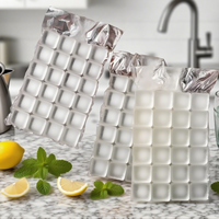 Vente en gros de bac à glaçons de qualité alimentaire Sac en plastique étanche design 24 carrés scellés pour congélateur Pochette de rangement pour cuisine, bar et fête