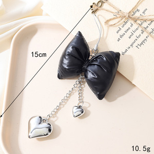 Llavero de Satén con Lazo y Colgante de Corazón, Elegante Accesorio de Moda para Bolso, Mochila, Cartera, Regalo, Decoración de Fiesta para Mujer y Niña - Product Image 6