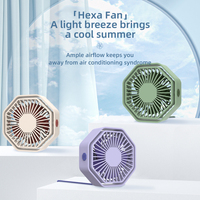 Ventilateur USB portable mini, rotation à 360°, silencieux, rechargeable, léger, en plastique, pour bureau, maison, voyage, OEM