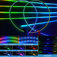 Kit d'éclairage d'ambiance intérieur de voiture 18-en-1, 64 couleurs RGB, avec bande LED en acrylique et contrôle par application