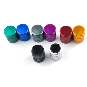 Aluminum Alloy <b>Valve</b> <b>Cap</b> For <b>Car</b> <b>Tires</b> American Style With Plastic Protection Tubeless <b>Valve</b> Cover Gold Blue Silver Black Red - Product Image 1