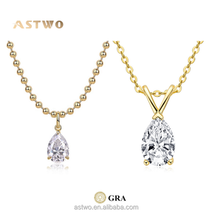5ct Plaqué Or S925 Argent Sterling Moissanite Diamant 1CT Vvs D Couleur Collier Moissanite Pendentif Collier - Product Image 1