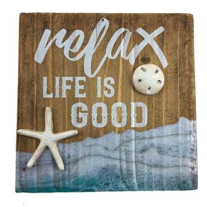 Décorations en <span class=keywords><strong>bois</strong></span> personnalisables, peinture carrée de couleur rustique, lettre en MDF, <span class=keywords><strong>plaque</strong></span> en <span class=keywords><strong>bois</strong></span>, plaques murales avec étoile de mer - Product Image 1