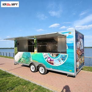 Remorque de restauration mobile en fibre de verre entièrement équipée et remorquable, avec service de hot-dogs, pizzas, snacks et frites - Product Image 2