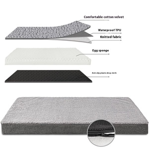 Cama ortopédica extragrande personalizada de espuma viscoelástica para mascotas XL/XL gris Sherpa, alfombrilla rectangular para perros de invierno y perros grandes - Product Image 2