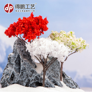 Árbol de Flores de Cerezo Artificial, Flor de Plástico Roja, Blanca y Verde, Decoración de Jardín D1484, Venta al por Mayor - Product Image 2