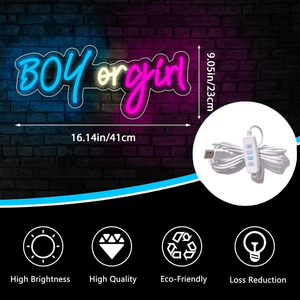 Letrero de Neón de Niño o Niña, <span class=keywords><strong>Luz</strong></span> LED de Neón para Revelación de Género, Decoración para Baby Shower, <span class=keywords><strong>Anuncio</strong></span> de Embarazo, Artículos para Fiesta de Revelación de Género - Product Image 2