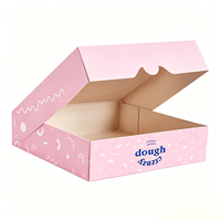 Boîte à donuts personnalisable avec impression couleur intégrale, boîte en carton jetable à couvercle rabattable pour produits de boulangerie