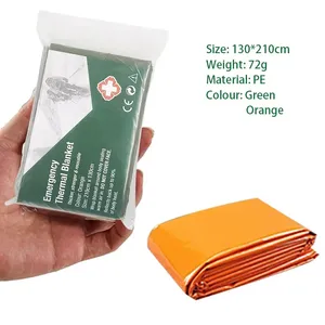 Couverture de survie thermique en Mylar imperméable orange 130*210 cm pour situations d'urgence, avec logo personnalisé - Product Image 3